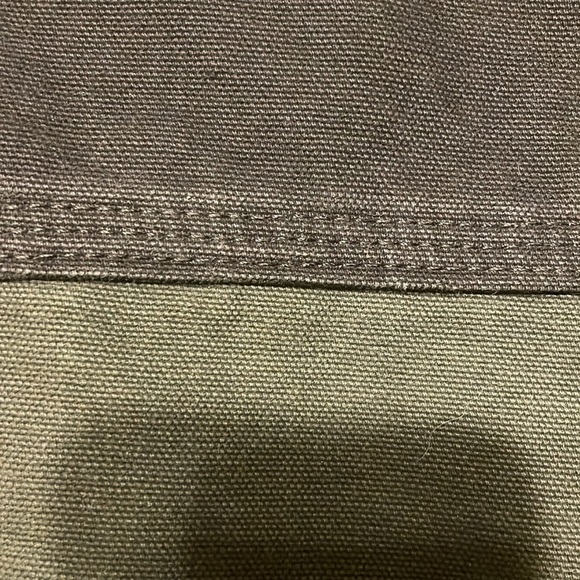 Carhartt Green Black Two Toned Canvas Sherpa Lined Vest Front Zip 2XL V33-355 - Picture 10 of 10